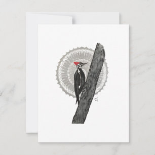 Tarjeta Pequeña Woodpecker Mandala