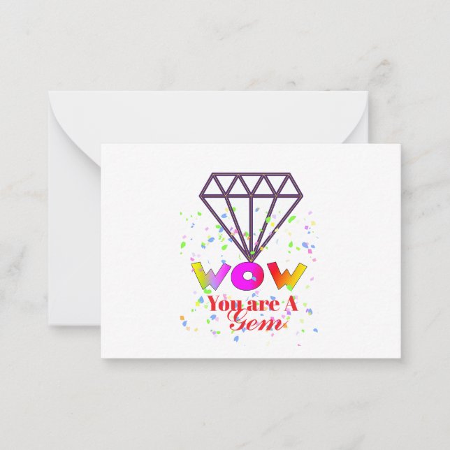 Tarjeta Pequeña WOW! Eres una joya (Anverso)