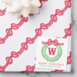 Tarjeta Pequeña Wreth Monograma de la colisión de puntos de polka 