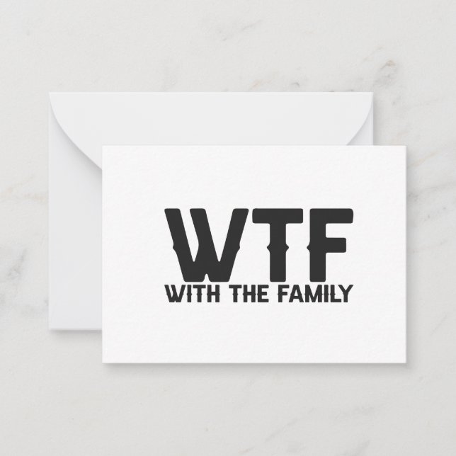 Tarjeta Pequeña WTF Con La Familia Funny Que Coincide Vacaciones D (Anverso)