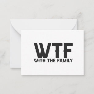 Tarjeta Pequeña WTF Con La Familia Funny Que Coincide Vacaciones D