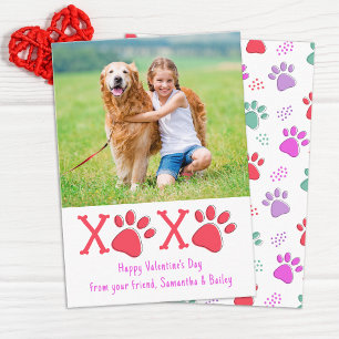 Tarjeta Pequeña XOXO San Valentín Aula Niños Día Mascota Perro Fot