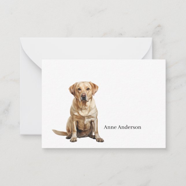 Tarjeta Pequeña Yellow Labrador Retriever Note Card (Anverso)