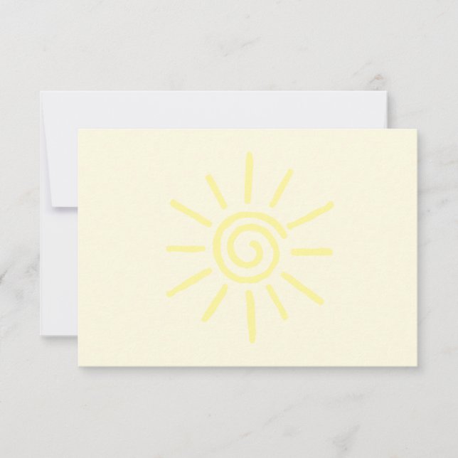 Tarjeta Pequeña Yellow Sun Drawing Custom (Anverso)