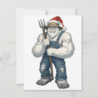 Tarjeta Pequeña Yeti Abominable Hombre de la Nieve Granjero Divert