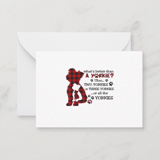 Tarjeta Pequeña Yorkies (Anverso)
