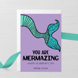 Tarjeta Pequeña You Are Mermazing Valentine’s Day Card for Kids