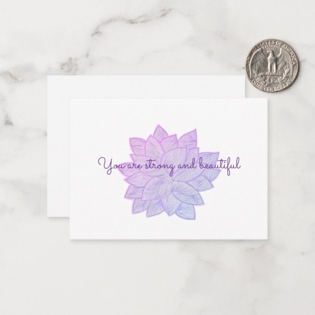 Tarjeta Pequeña You are strong and beautiful: Floral Affirmation (Anverso/Reverso In Situ)