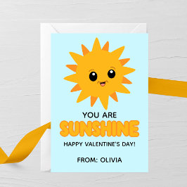 Tarjeta Pequeña You Are Sunshine Kids Valentine Card