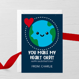 Tarjeta Pequeña You Make My Heart Orbit Valentine's Day Card