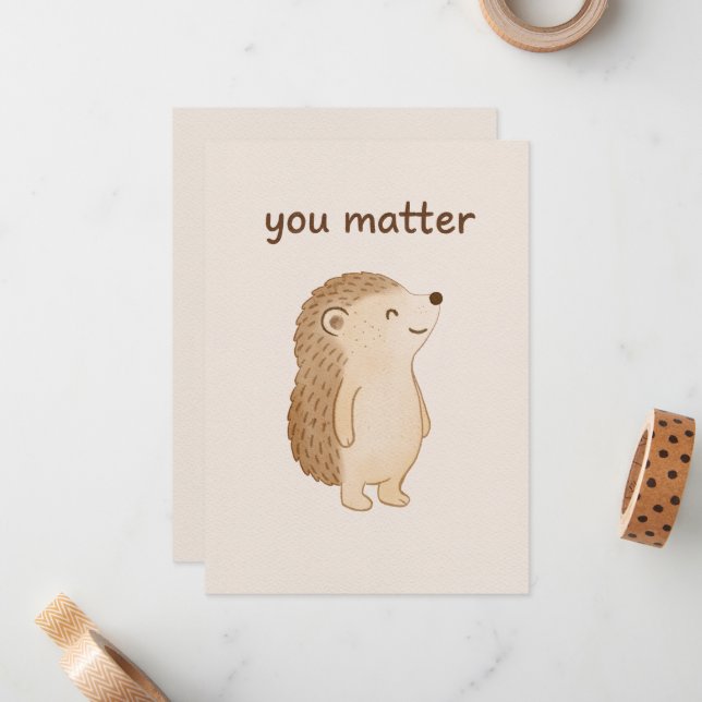 Tarjeta Pequeña You Matter Hedgehog Note Cards (Anverso/Reverso In Situ)