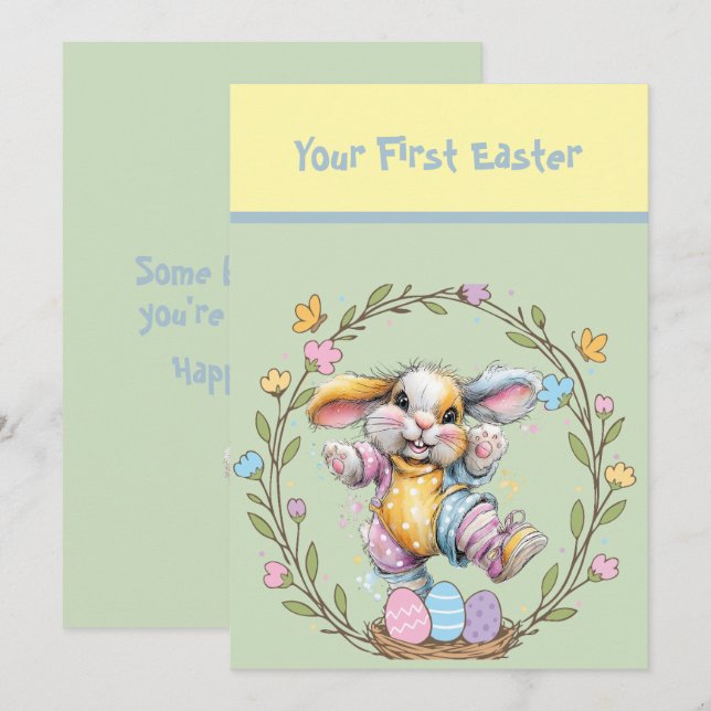 Tarjeta Pequeña Your First Easter Flat Note Card (Anverso / Reverso)