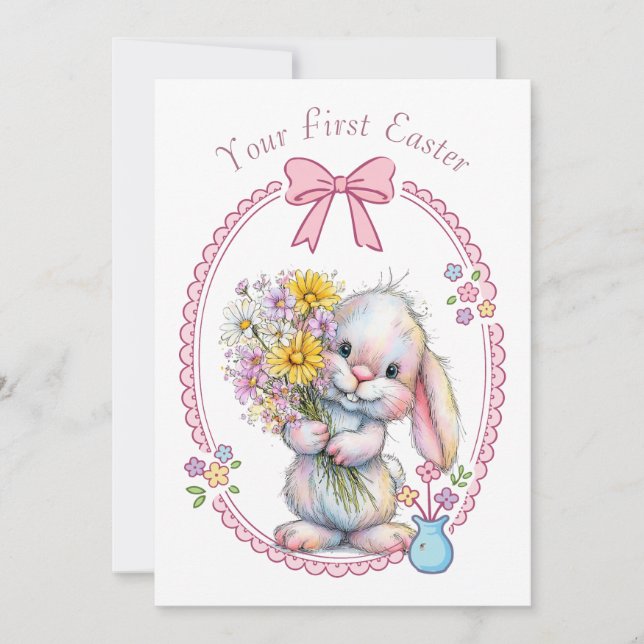 Tarjeta Pequeña Your First Easter Flat Note Card (Anverso)