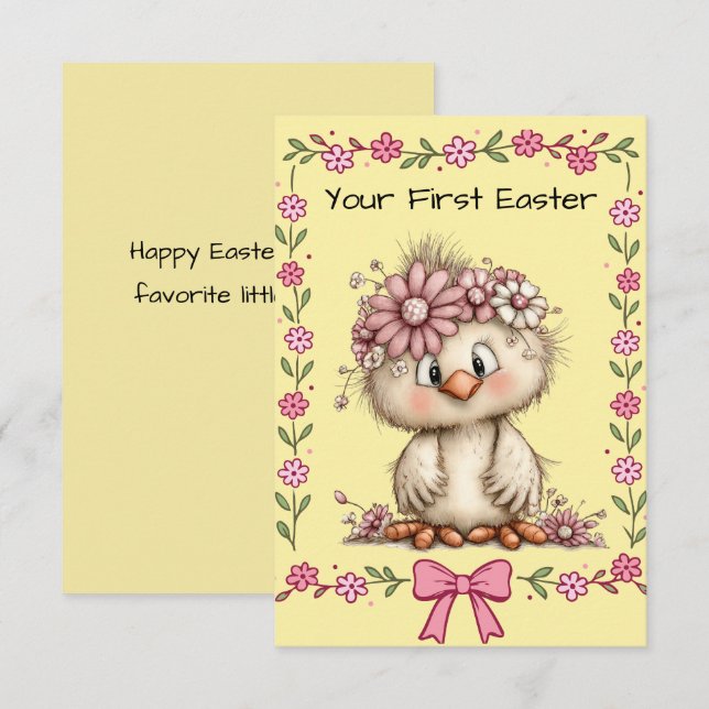Tarjeta Pequeña Your First Easter Flat Note Card (Anverso / Reverso)
