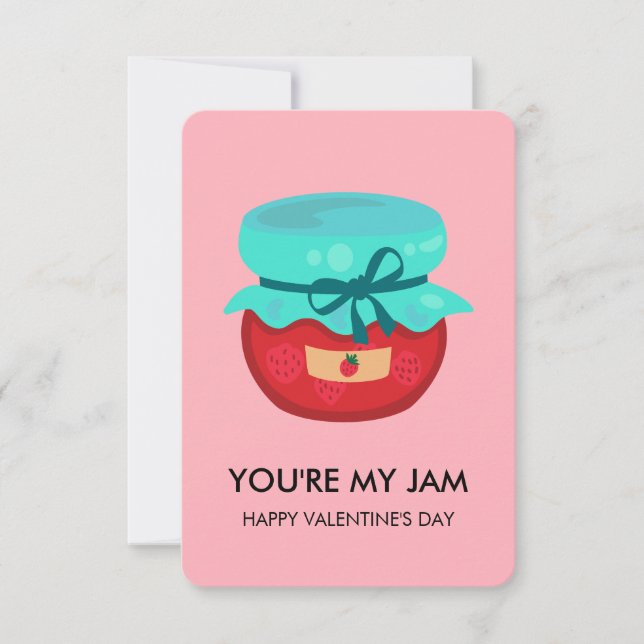 Tarjeta Pequeña You're My Jam Valentine, Kids School Classroom (Anverso)