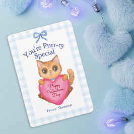 Tarjeta Pequeña You're Purr-ty Special Kitty Cat Valentine's Day