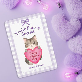Tarjeta Pequeña You're Purr-ty Special Kitty Cat Valentine's Day