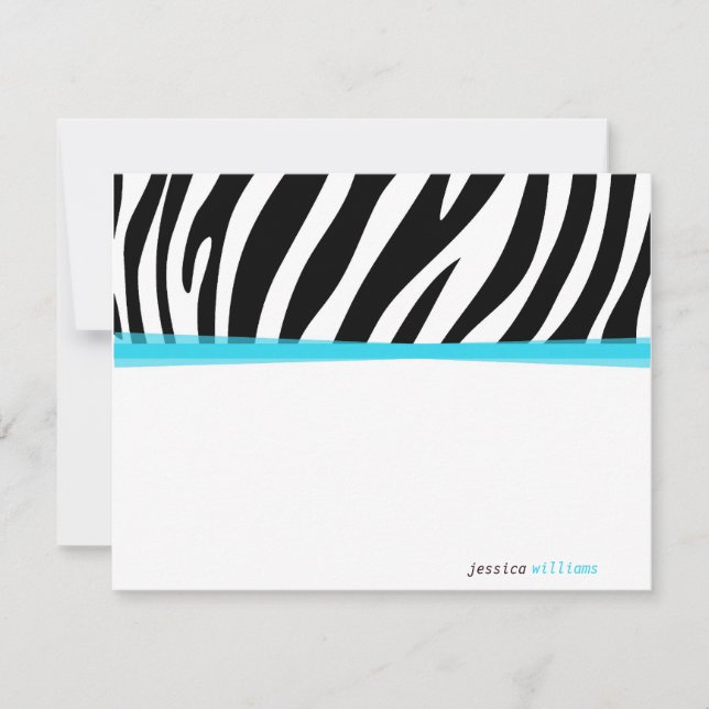 Tarjeta Pequeña Zany Zebra (Anverso)