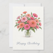 Zinnia Coral Rosa Cumpleaños