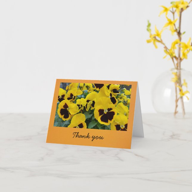 Tarjeta Pequeñas gracias - Pansies (flor amarilla)