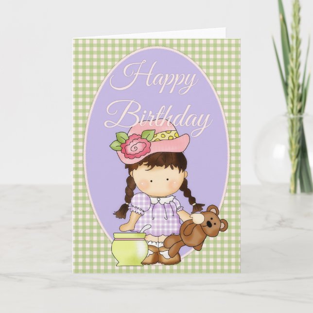 Tarjeta Pequeño Agnus Tea Temática Feliz Cumpleaños Tarjet (Anverso)