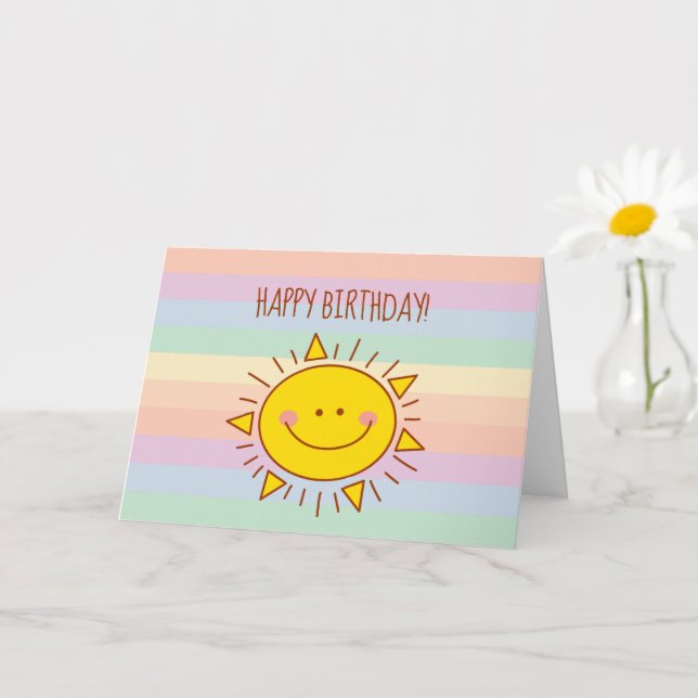 Tarjeta Pequeño arcoiris lindo Sunshine niños Feliz cumple (Planta pequeña)