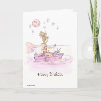 Tarjeta Pequeño barco rosado