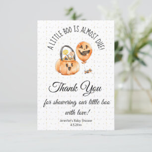 Tarjeta pequeño boo, agradecimiento lindo de baby shower d