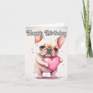 Tarjeta Pequeño Bulldog francés adorable juguete
