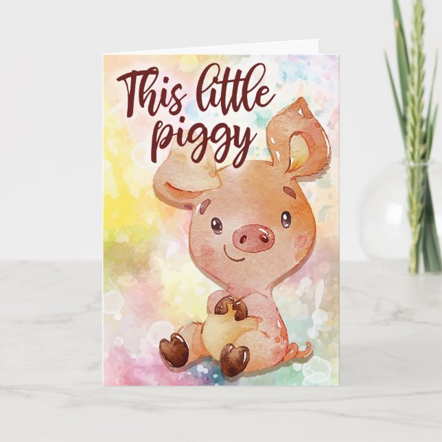 Tarjeta Pequeño cerdito (Anverso)