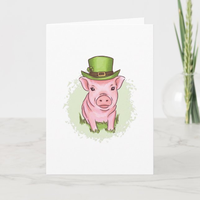 Tarjeta Pequeño cerdo de San Patricio (Anverso)