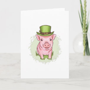 Tarjeta Pequeño cerdo de San Patricio