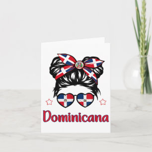 Tarjeta Pequeño Chica Bandera de camisas de República Domi