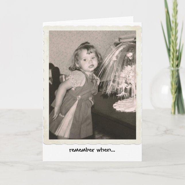 Tarjeta pequeño chica lindo de los años 60 en vestido (Anverso)