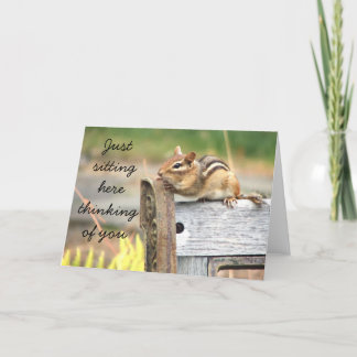 Tarjeta Pequeño chipmunk pensando en ti