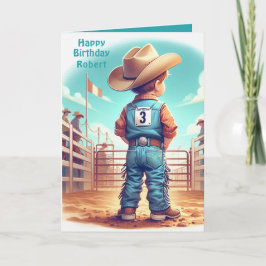 Tarjeta Pequeño Cowboy occidental Personalizado de rodeo d