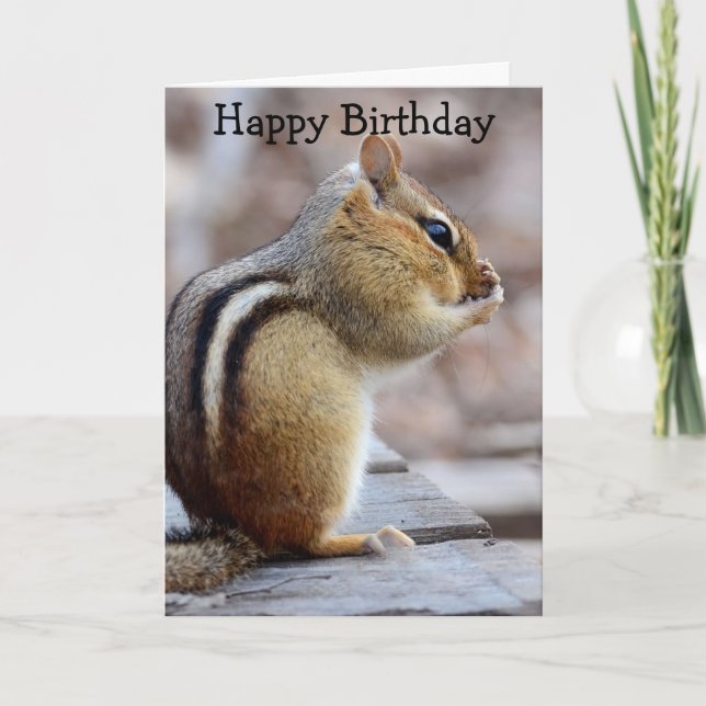 Tarjeta Pequeño cumpleaños del Chipmunk de la cosa (Anverso)