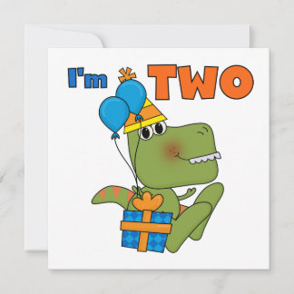 Tarjeta Pequeño Dino 2 camisetas y regalos de cumpleaños