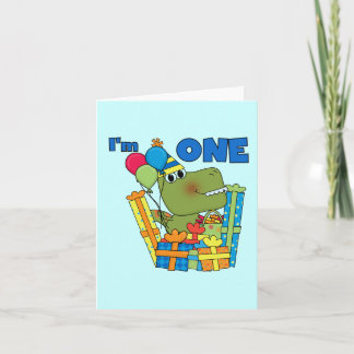 Tarjeta Pequeño Dino Primer Cumpleaños camisetas y regalos
