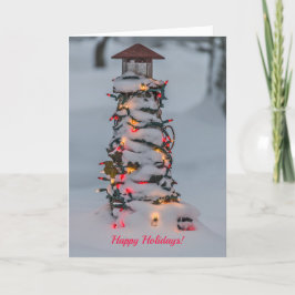 Tarjeta Pequeño faro decorado para Navidades