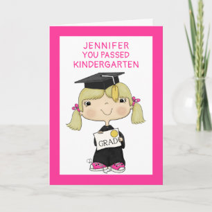 Tarjeta Pequeño graduado Chica pelo rubio