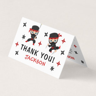 Tarjeta Pequeño guerrero de Ninja, cumpleaños, gracias a l