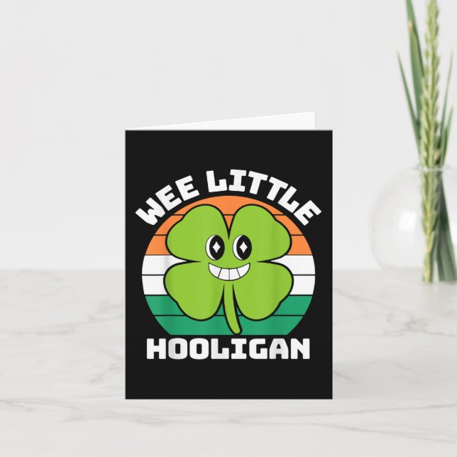 Tarjeta Pequeño Hooligan Gracioso Día De St Patricks (Anverso)