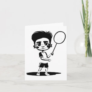 Tarjeta Pequeño lanzador deportivo Badminton Boy Racket