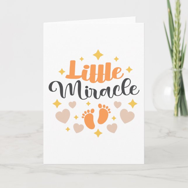 Tarjeta Pequeño milagro de huellas de bebé (Anverso)