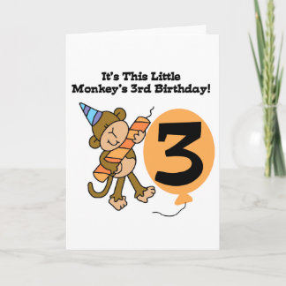 Tarjeta Pequeño mono, camisetas de cumpleaños y regalos