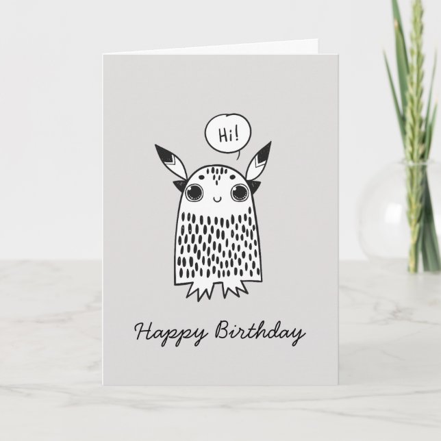 Tarjeta Pequeño monstruo lindo (Anverso)