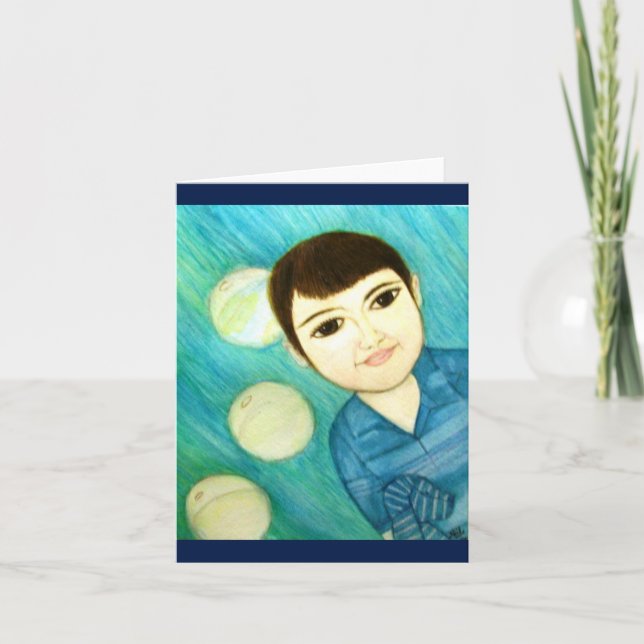 Tarjeta Pequeño muchacho azul (Anverso)