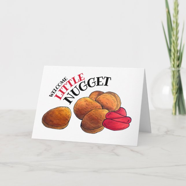 Tarjeta PEQUEÑO NUGGET Chicken Nuggets Foodie Baby Shower (Anverso)
