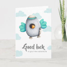 Tarjeta Pequeño pájaro en un saludo de aventura en una nav